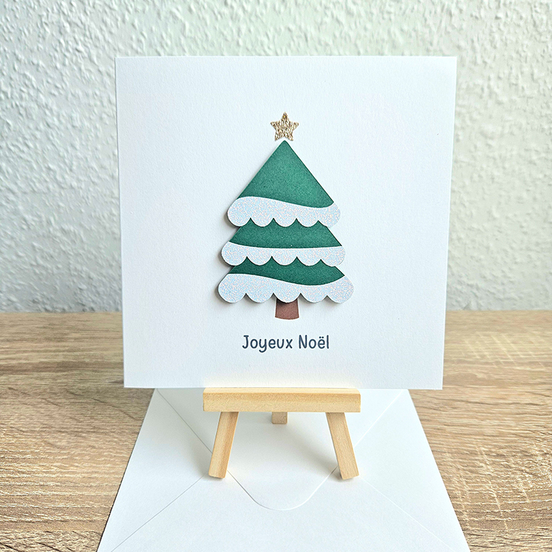 Carte d'Emoi - Carte de voeux sapin Couronne tête mariée Chiara Mia fleurs