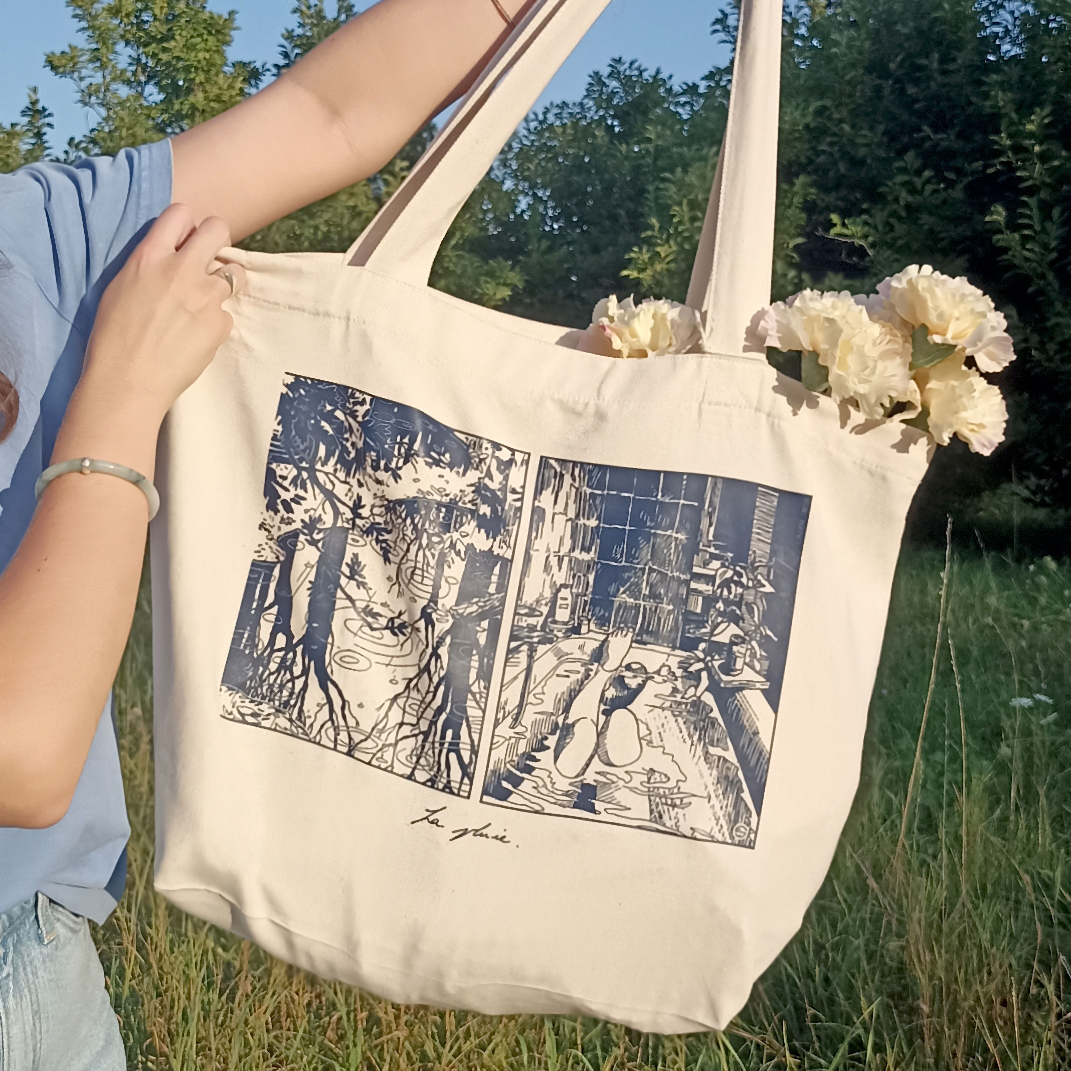 Ondine - Tote Bag Couronne tête mariée Chiara Mia fleurs