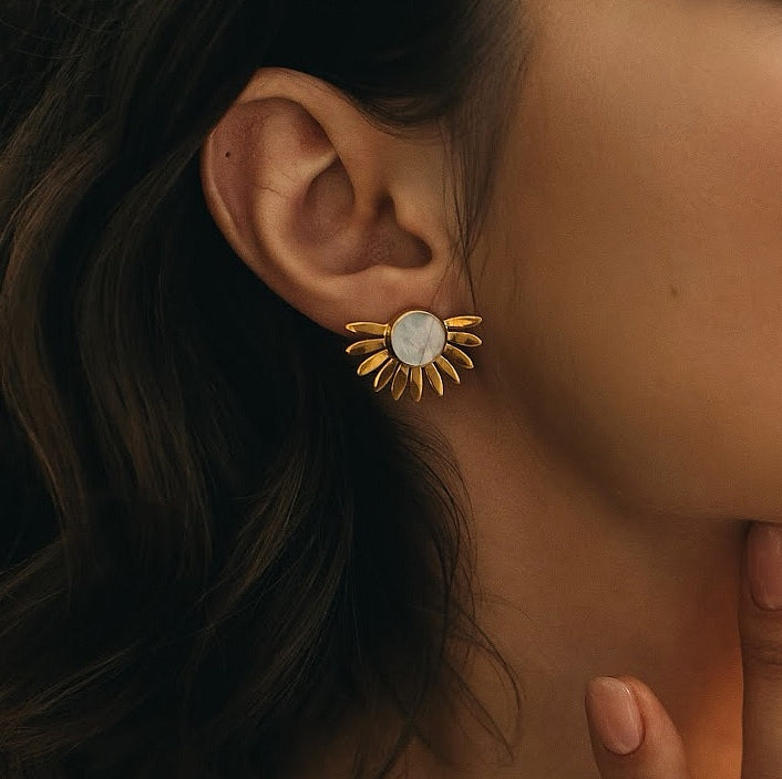 Dana Rose Bijoux - Boucles d'oreilles nacrées Madeleine bijoux fleurs