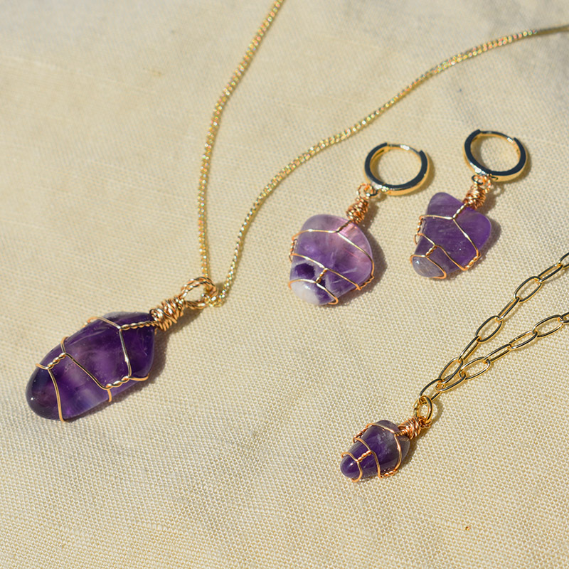 CréasZuz - Bijoux avec Améthyste Eklyps By Kassidy Sylvie et Kiara