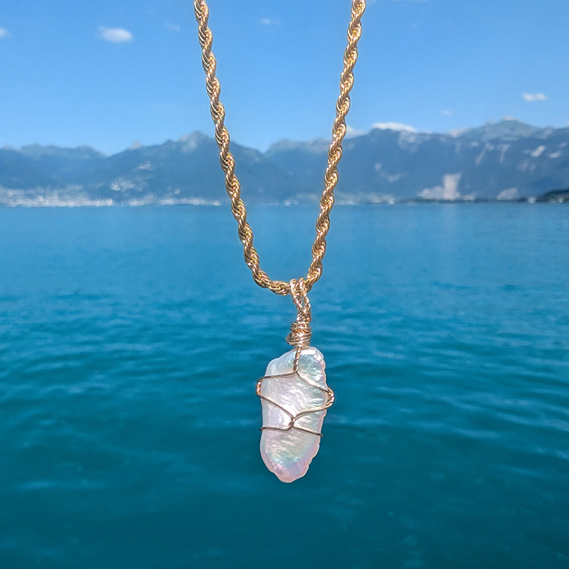 CréasZuz - Collier pierre de lune Eklyps By Kassidy Sylvie et Kiara
